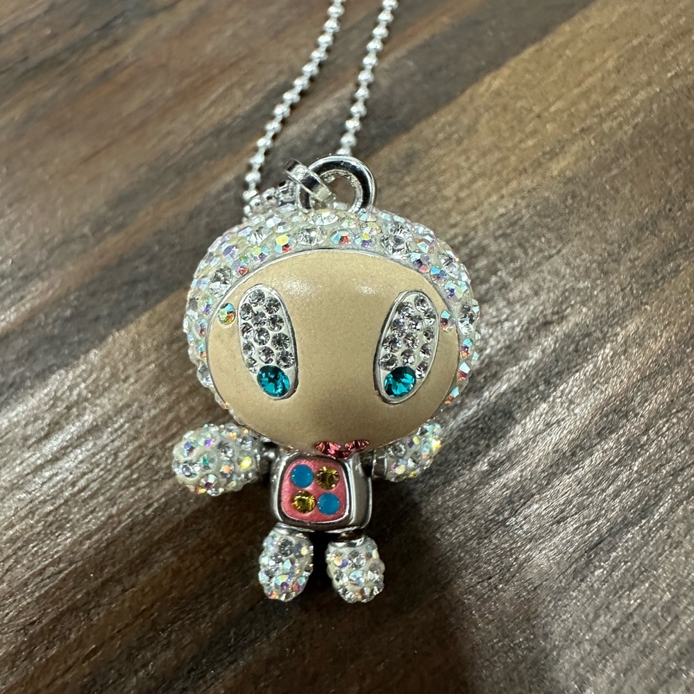 Swarovski Rare Discontinued Erika Robot Pendant Crystal Necklace